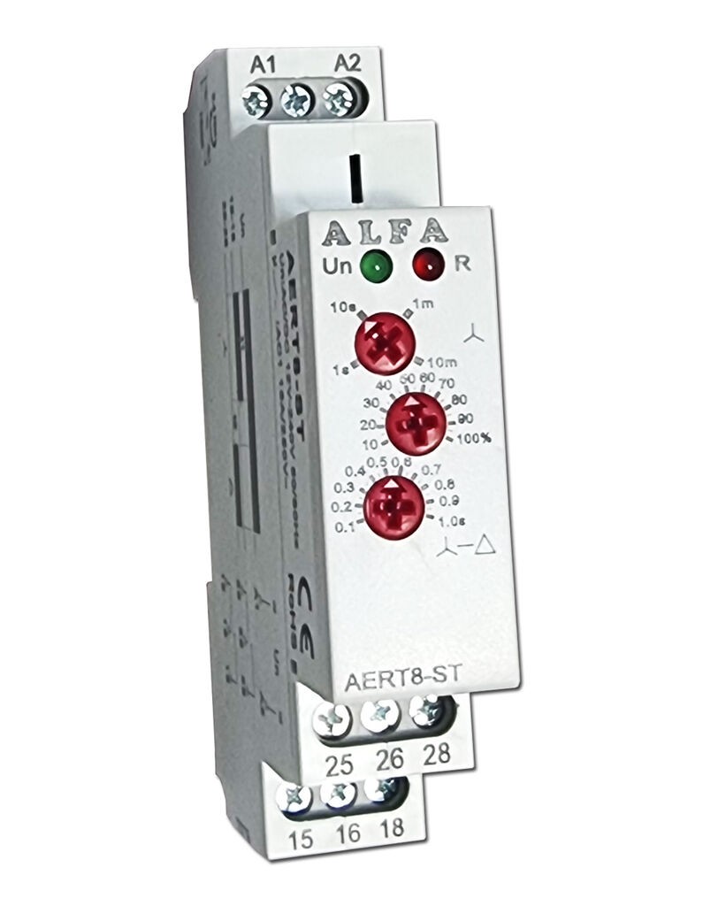 Alfa Electric Временско реле-тајмер ѕвезда-тријаголник, 12–240V AC/DC AERT8-CT