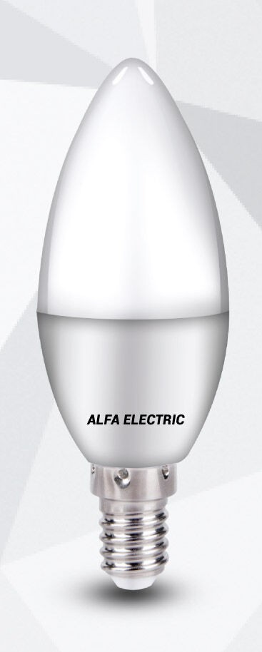 Alfa Electric ЛЕД сијалица E14 C37 5W 6500K свеќа Samsung