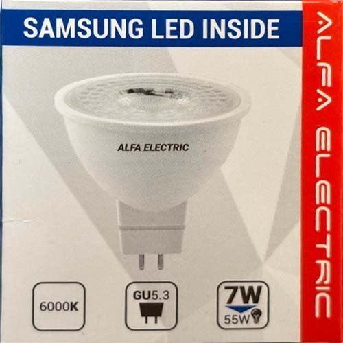 Alfa Electric ЛЕД сијалица GU5.3 MR16 7W 6000K со леќа 60° Samsung