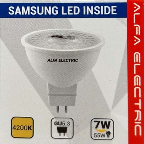 Alfa Electric ЛЕД сијалица GU5.3 MR16 7W 4200K со леќа 60° Samsung