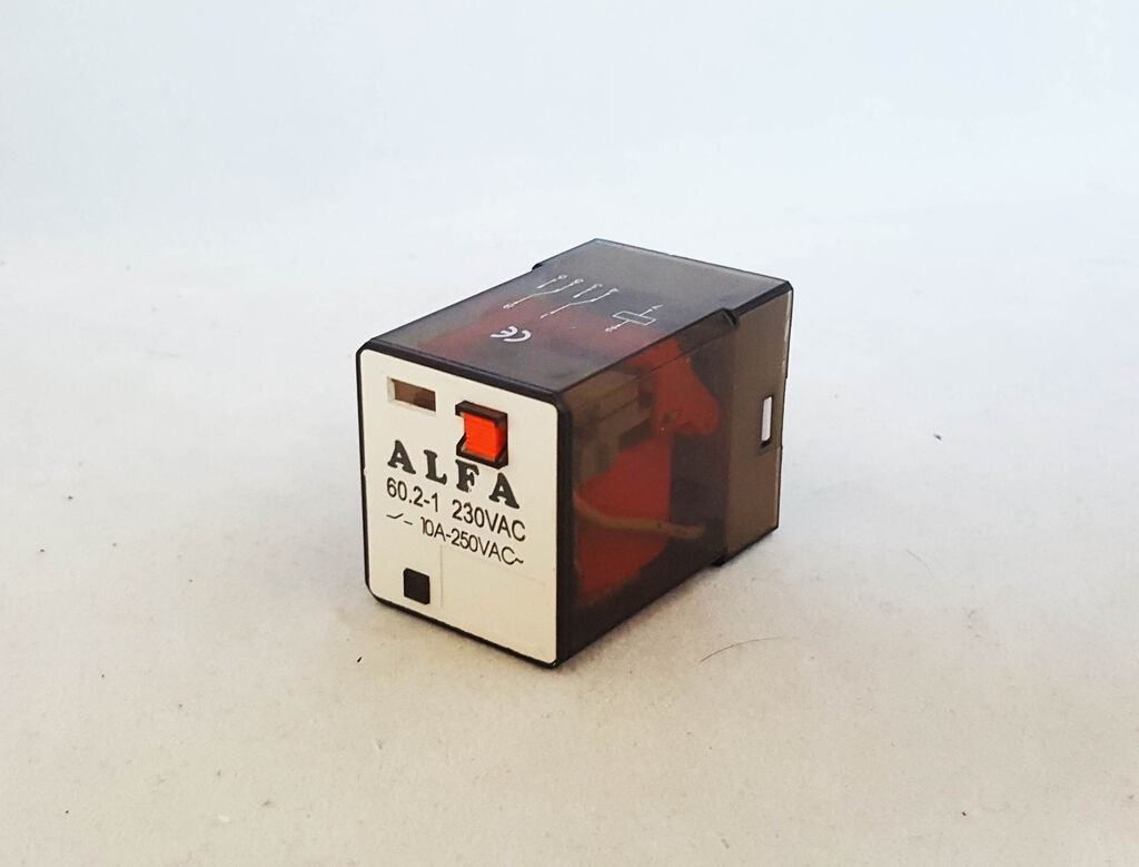Alfa Electric Реле + подножје 230V AC 2×10A 8 пина кружно ALFA 60.2-1