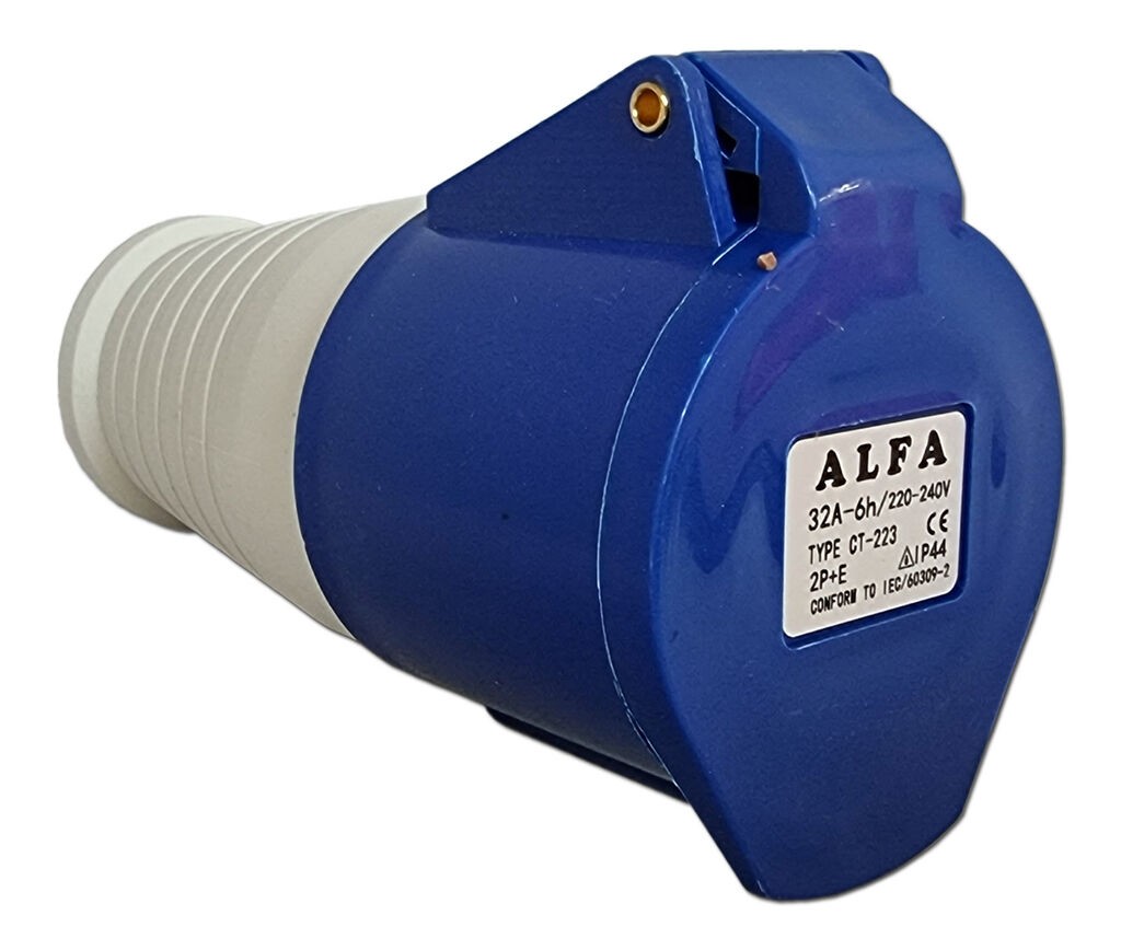 Alfa Electric Индустриски конектор женски 3-пол 32A за на кабел ALFA IP44