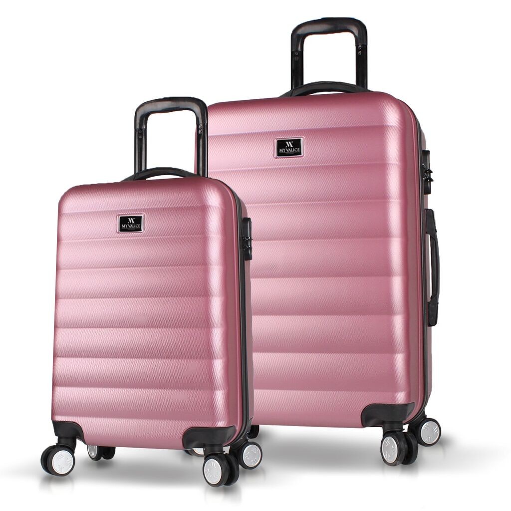 Комплет куфери MyValice 6490, 2 дела, розово злато