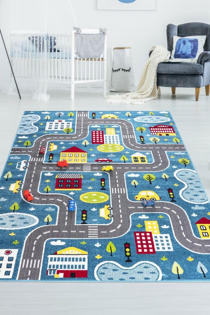 Тепих Conceptum Hypnose Син Traffic, 80 x 150 см, Син