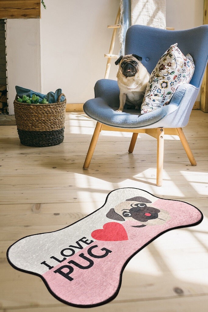 Conceptum Hypnose Carpet I Love Pug, 60 x 100cm, Шарена