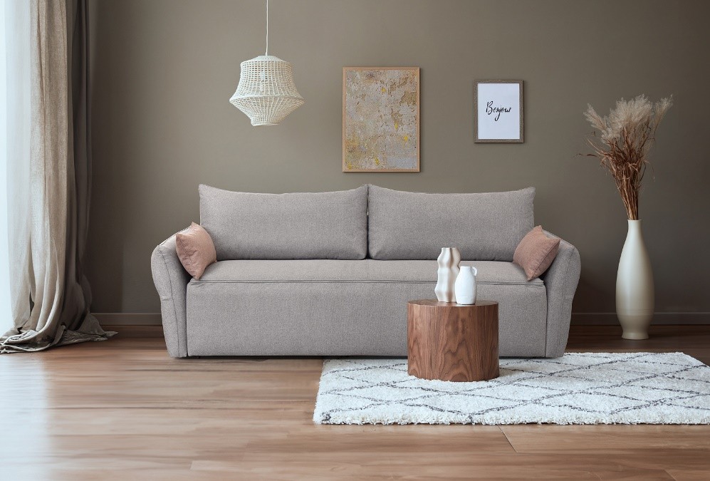 МЕБЕЛ ВИ Тросед софа бед лагос сива