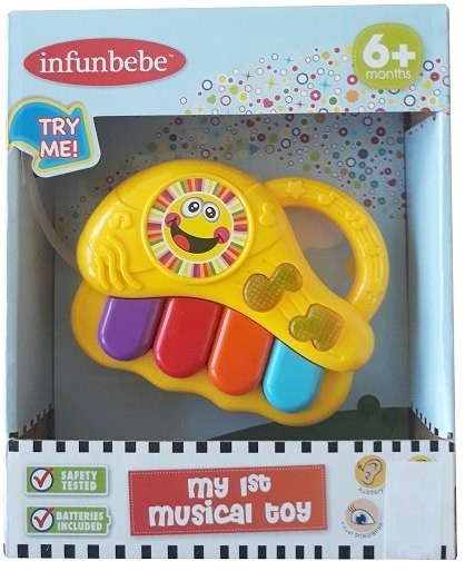 INFUNBEBE играчка пијано со жолт звук