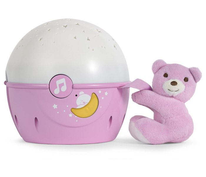 CHICCO Прожектор музички next 2 stars розе 0м+