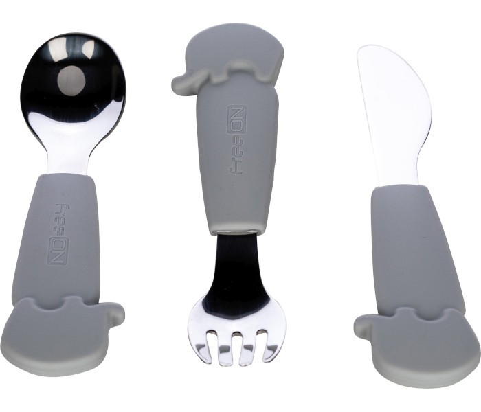 FREEON Комплет за прибор за јадење од нерѓосувачки челик, сив