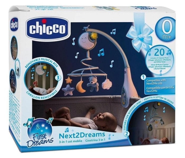 CHICCO Вртелешка за креветче next2 dreams сина