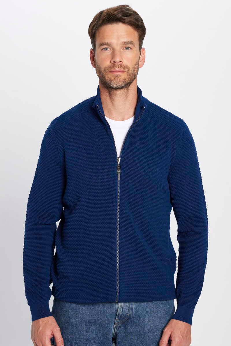TUDORS Slim Fit Cardigan Navy Blue