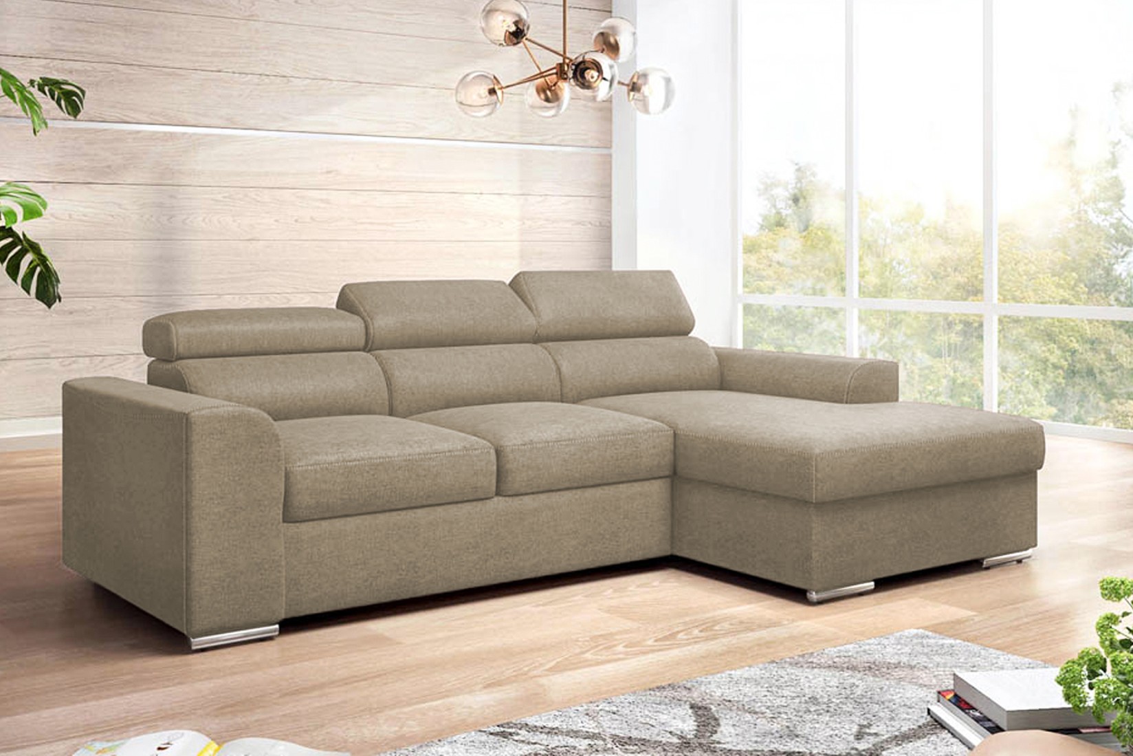 МЕБЕЛ ВИ Аголна гарнитура аликанте лева серија крем