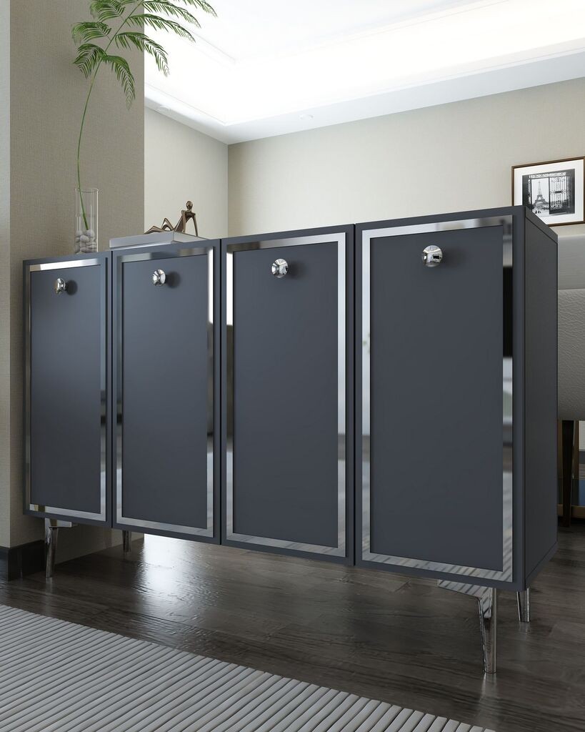 Комода Hanah Home 8161KM-1, антрацит-сива