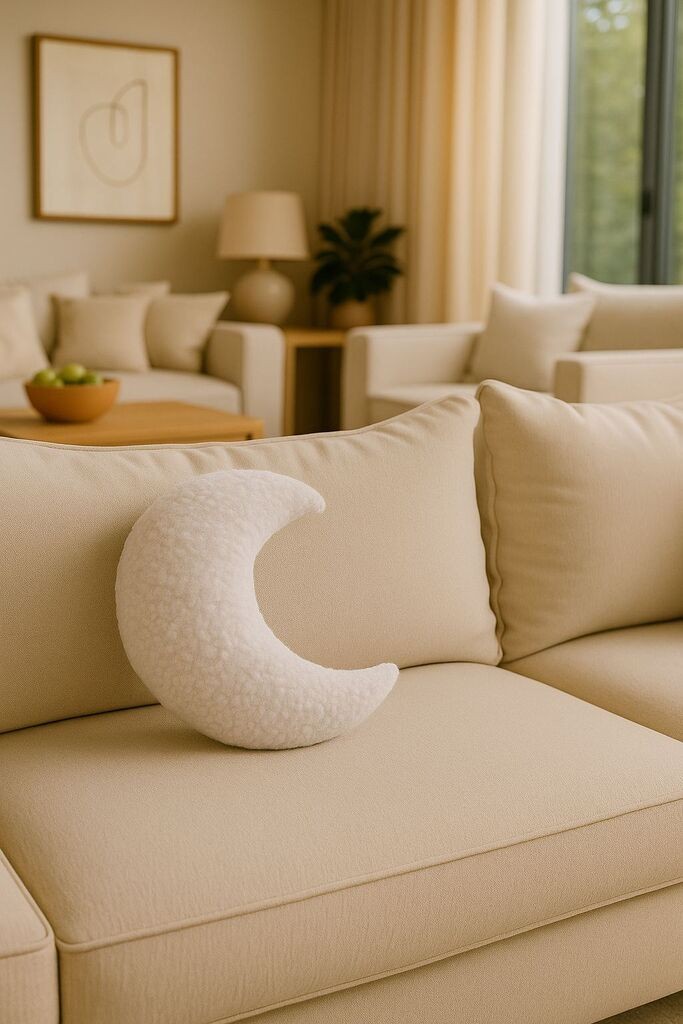 Аберто Дизајн Декоративна перница Месечина, 29x10 см, бела