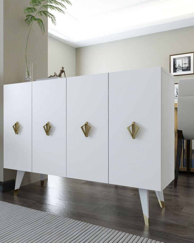 Комода Hanah Home 8163KM-32, бело-златна