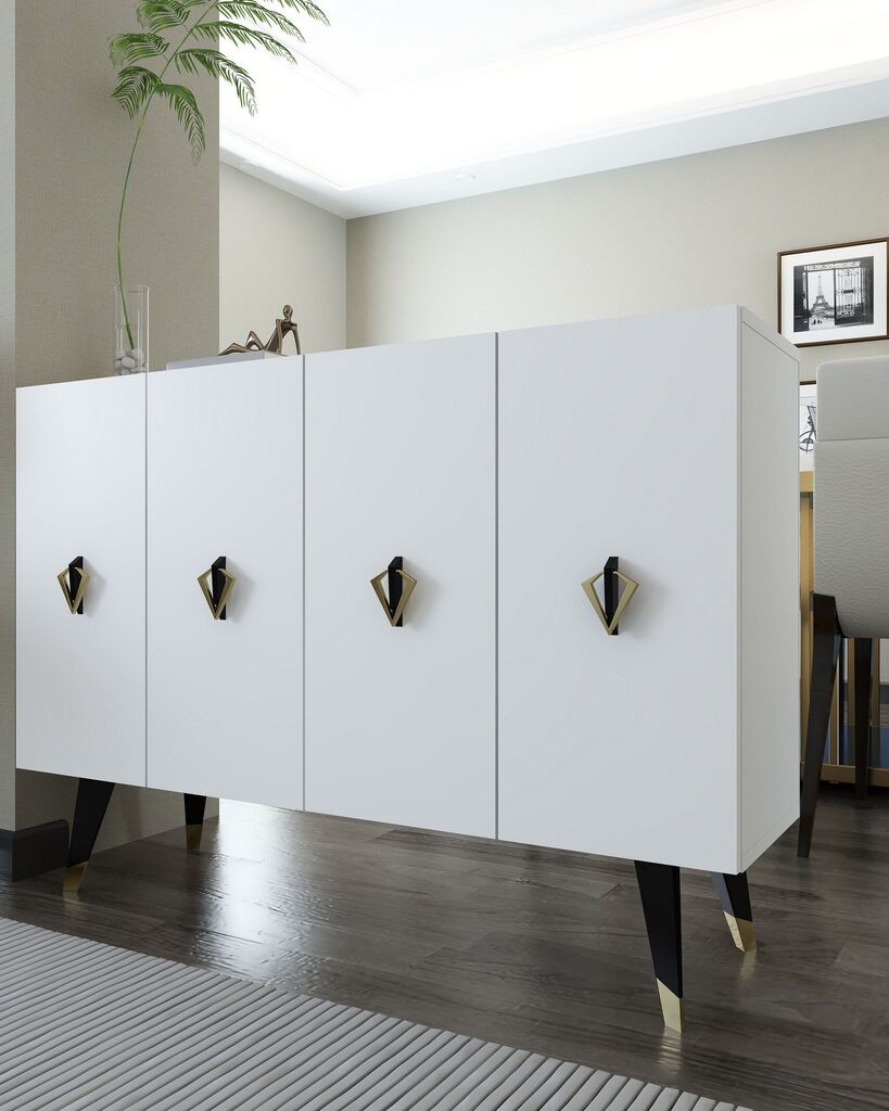 Комода Hanah Home 8164KM-32, бело-златна