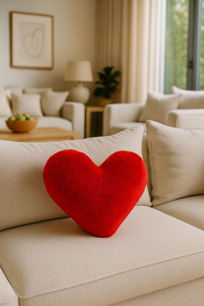 Аберто Дизајн Декоративна перница Срце, 38x33x9 см, црвена