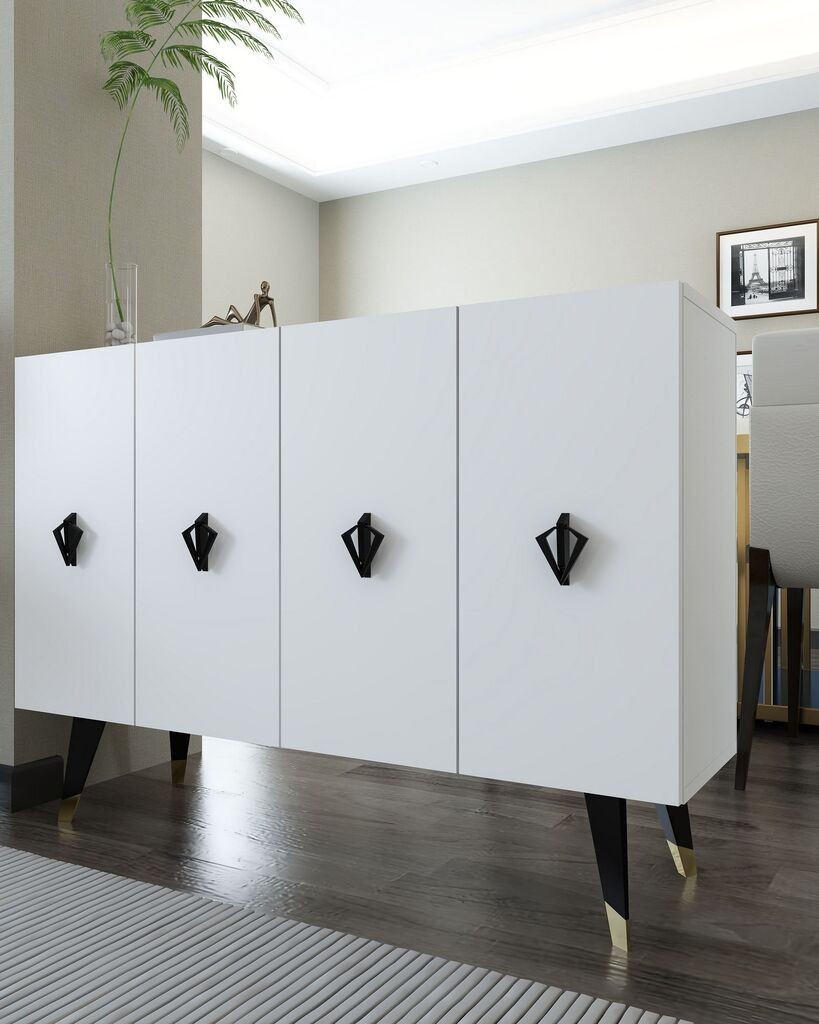 Комода Hanah Home 8166KM-32, бела-црна