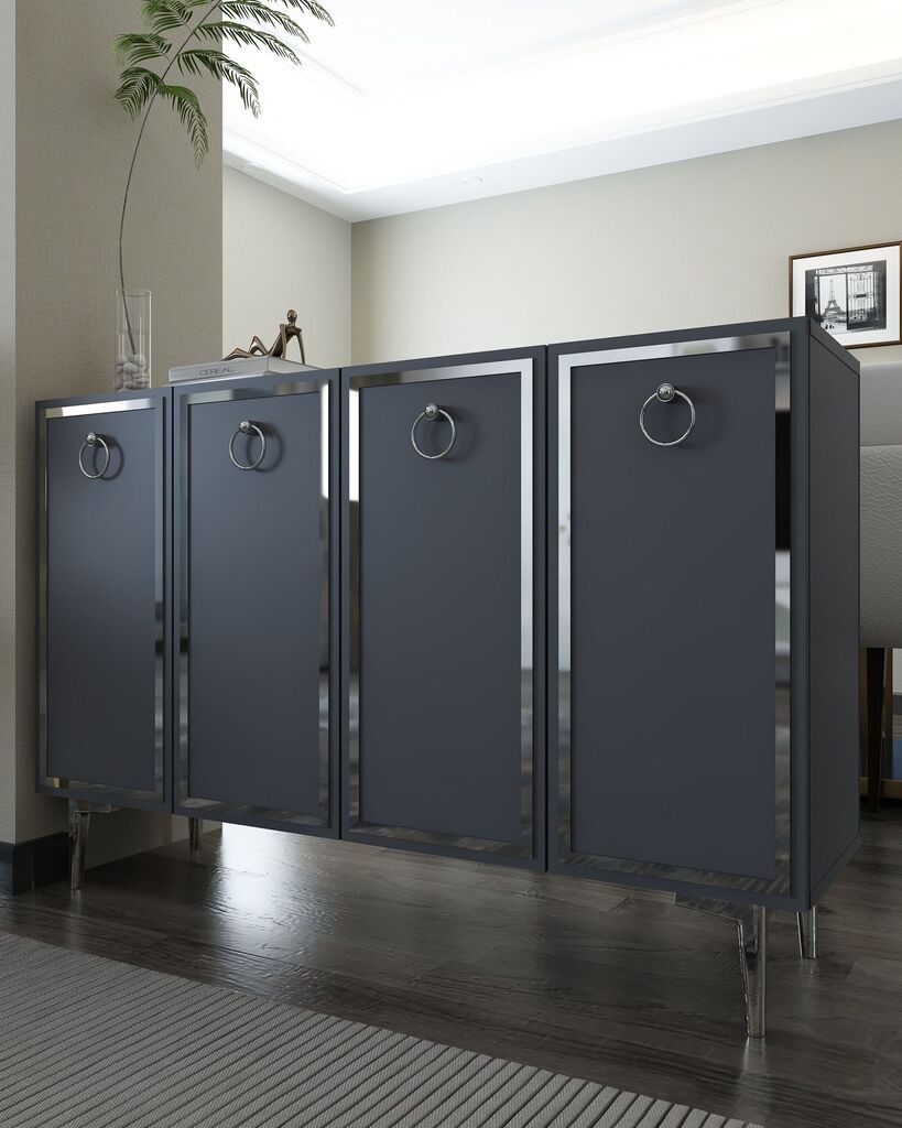 Комода Hanah Home 8162KM-1, антрацит-сива