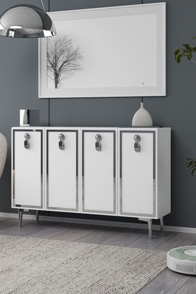 Комода Hanah Home 8186KM-64, бело-сива