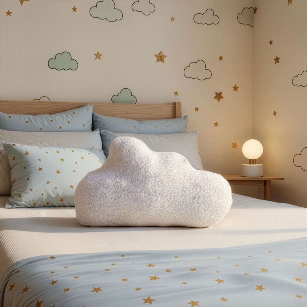 Аберто Дизајн Декоративна перница Облак, 47x27 см, Бела