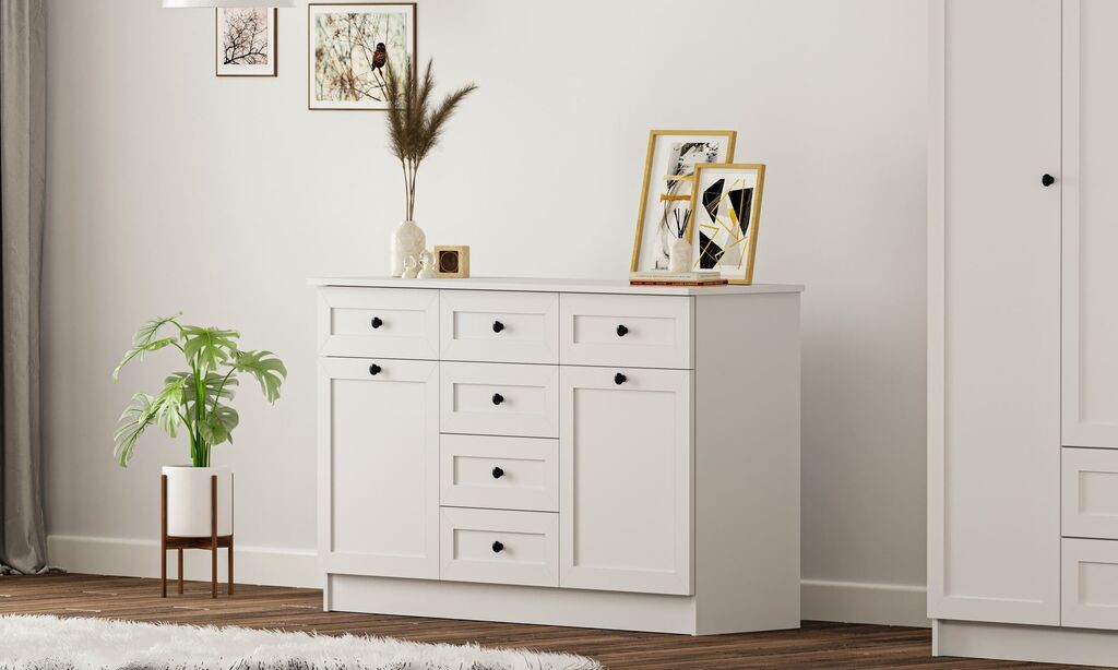 Комода Hanah Home Rb-168-04-001, 130x85x43 см, бела