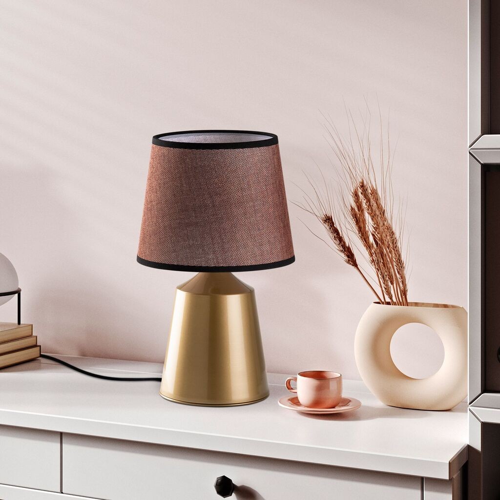 Столна ламба Opviq Drop-15495, златно-кафеава