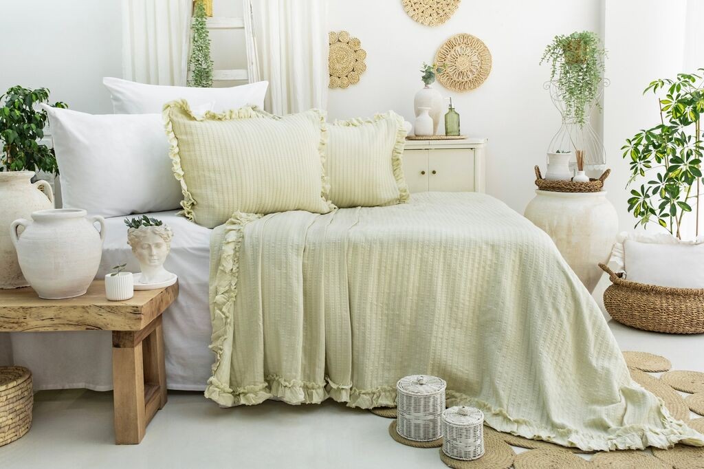 Комплет постелнина L'essentiel Maison Martha, 240x260 cm, зелена