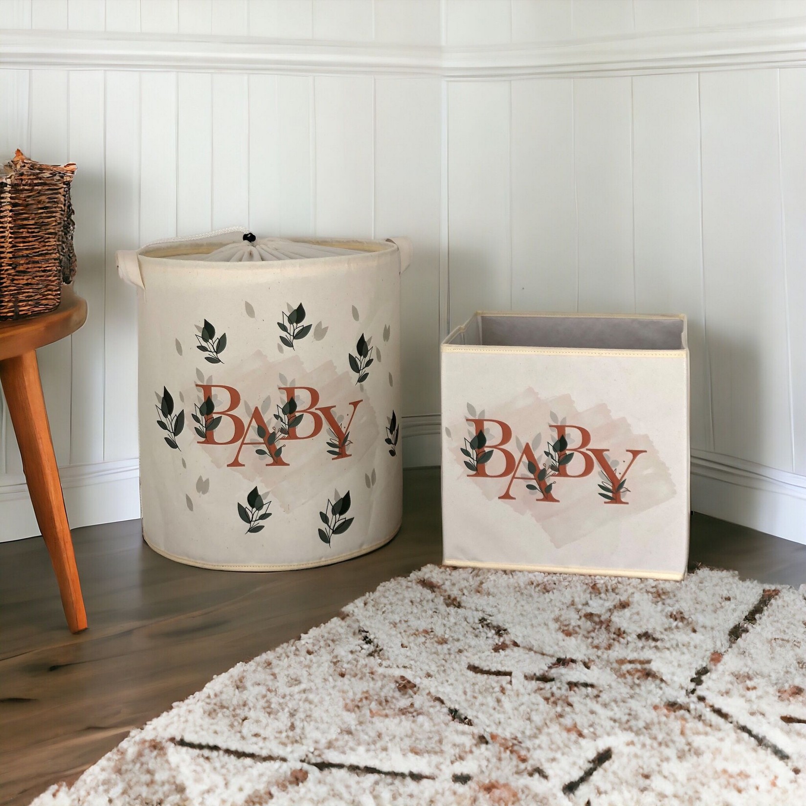 Комплет од 2 корпи за складирање Aberto Design, крем боја