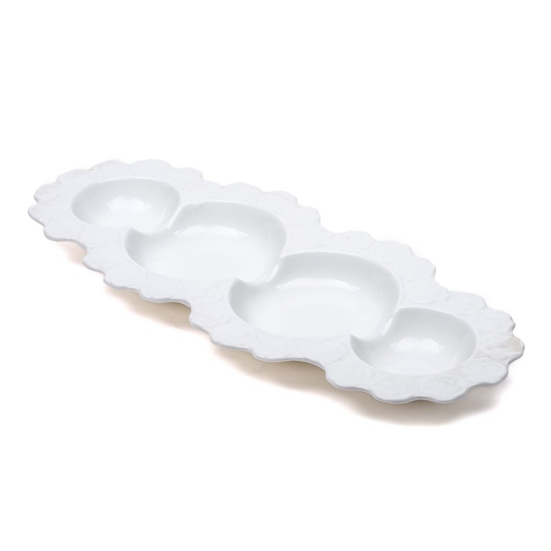 HOME IDEA Чинија за Сервирање со Четири Прегради - Порцеланска