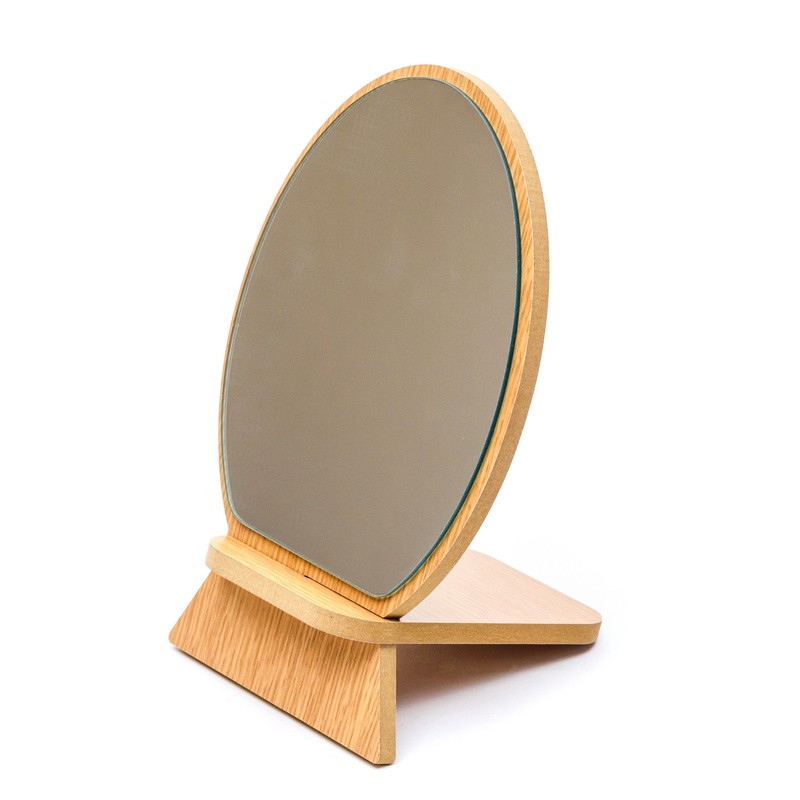 HOME IDEA Огледало со Дрвена Позаднина и Држач