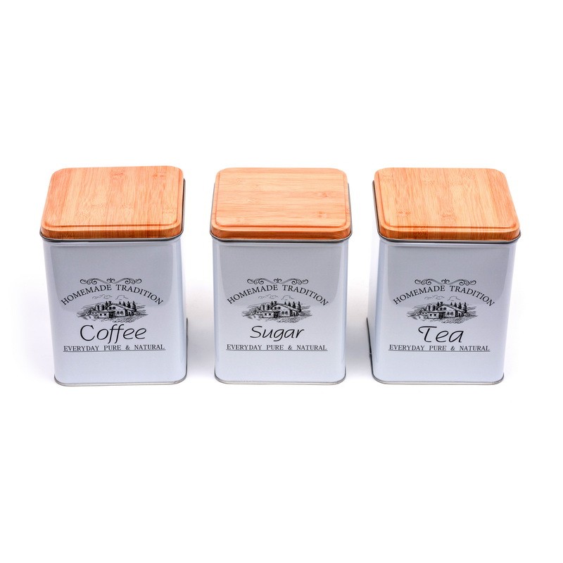 HOME IDEA Метални Организери за Кафе, Шеќер и Чај