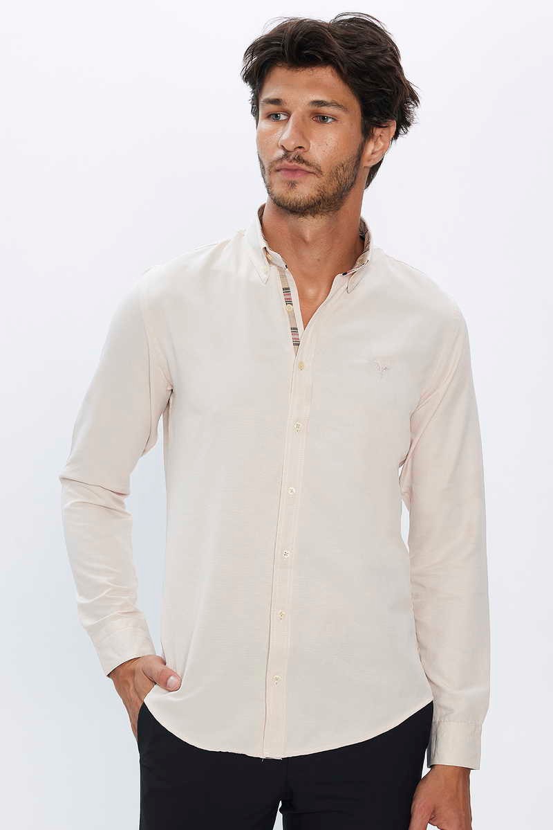 Кошула TUDORS Slim Fit Beige