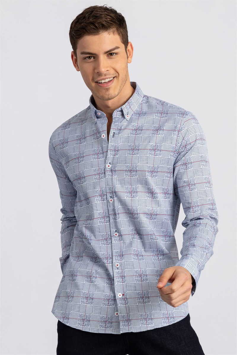 TUDORS Super Slim Fit кошула морнарско сина