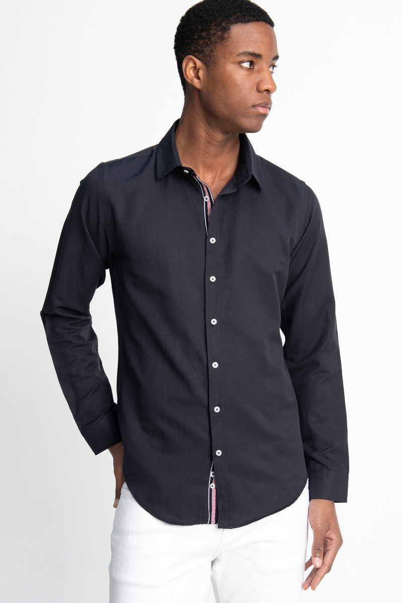 TUDORS Slim Fit кошула Морнарско сина