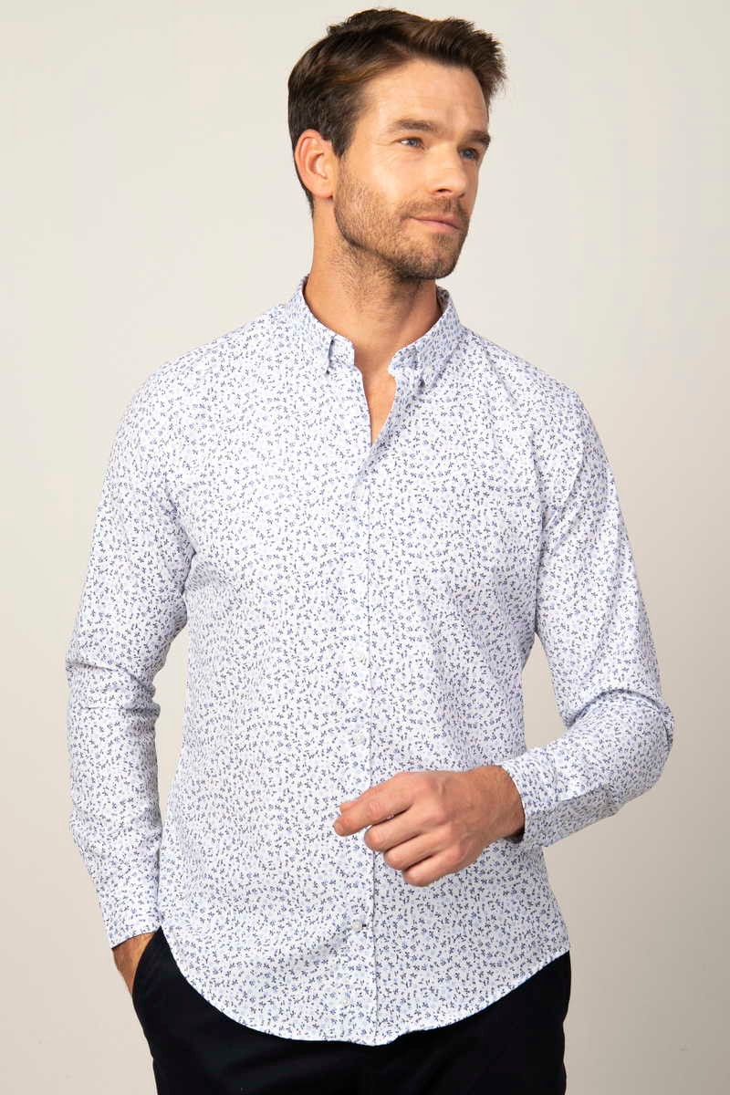 TUDORS Слим фит кошула Бела