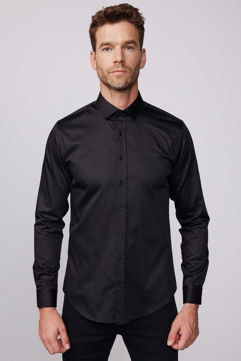 TUDORS Слим фит кошула црна