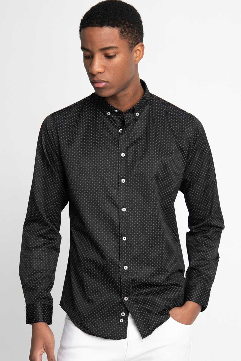 TUDORS Слим фит кошула црна