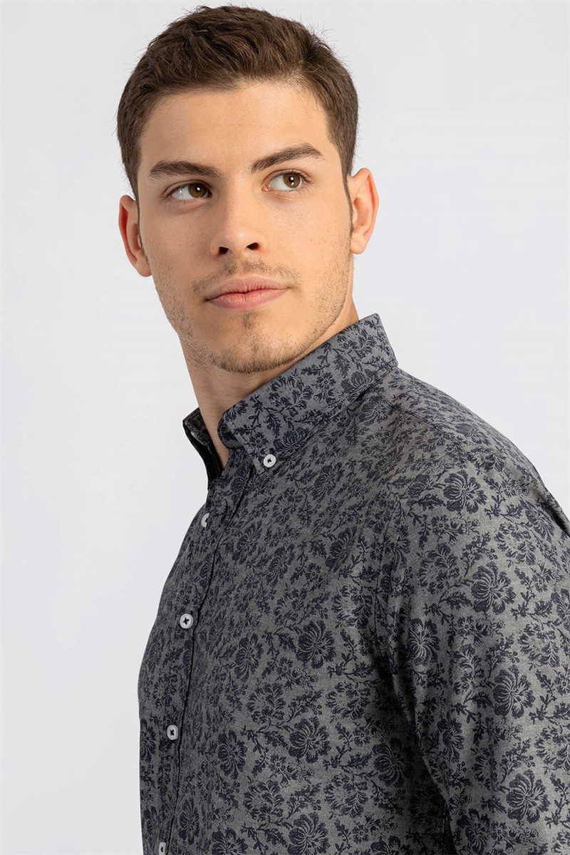 TUDORS Слим фит кошула сива боја