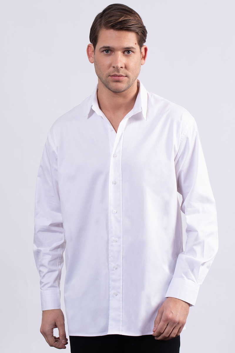 TUDORS Oversize - Бела кошула со релаксирана форма