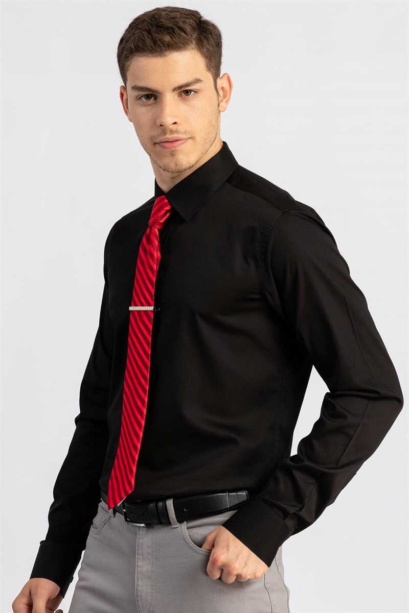 TUDORS Modern - Слим фит кошула црна