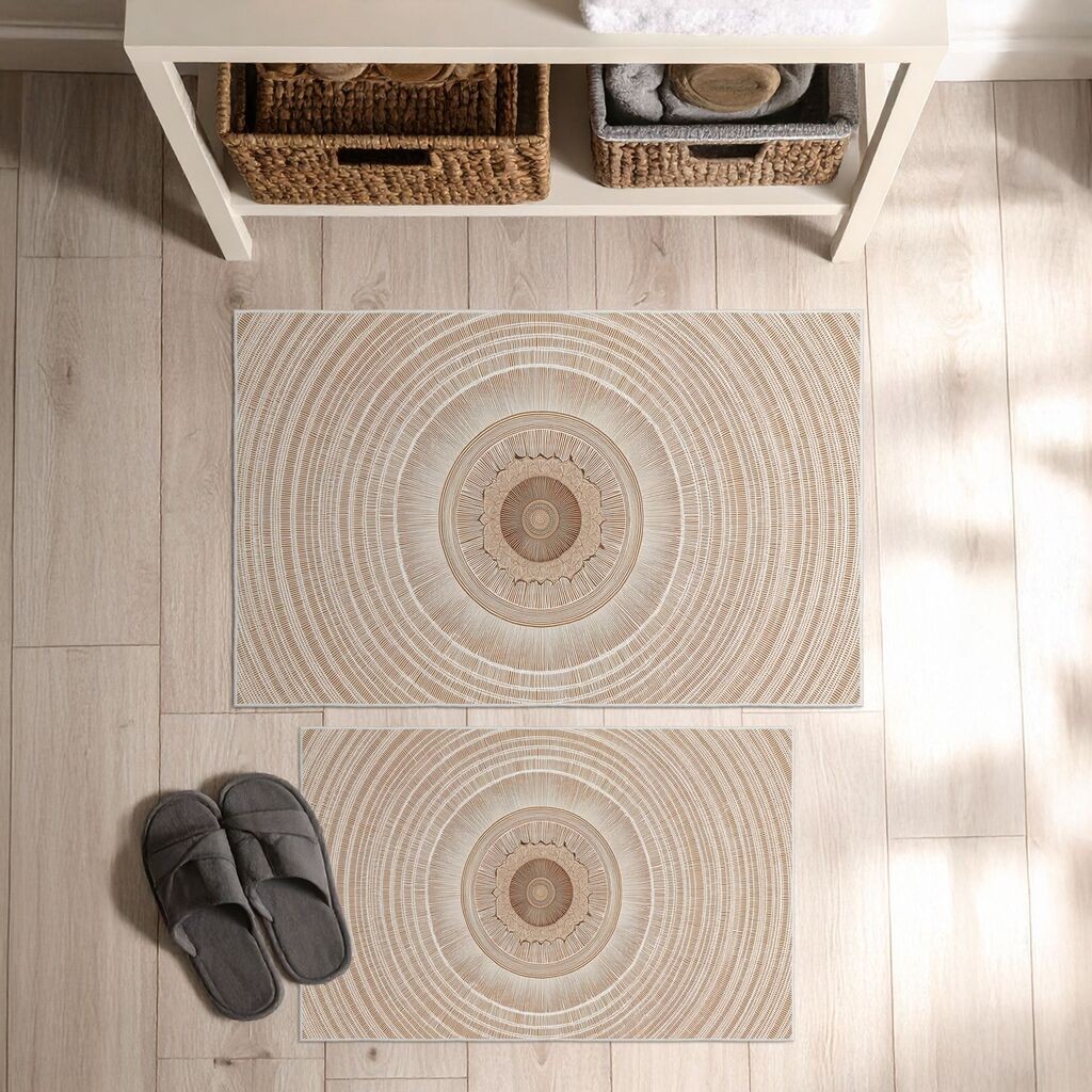 L'essentiel Maison Комплет патосници за бања Asr34, 2 дела, беж