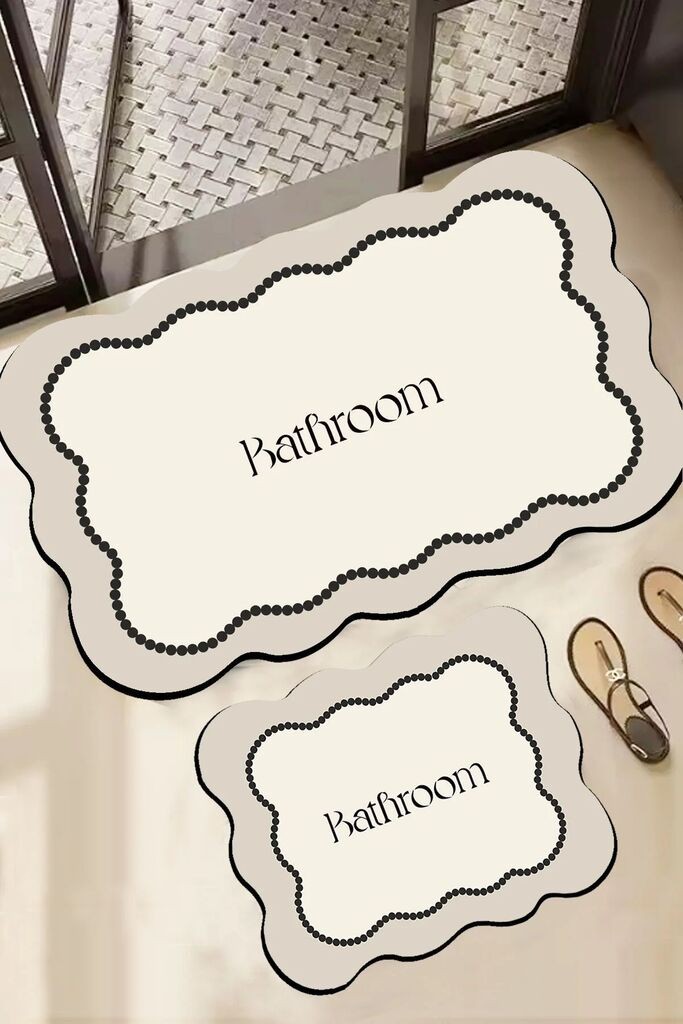 Комплет килим за бања L'essentiel Maison Bounde, 2 парчиња, Крем