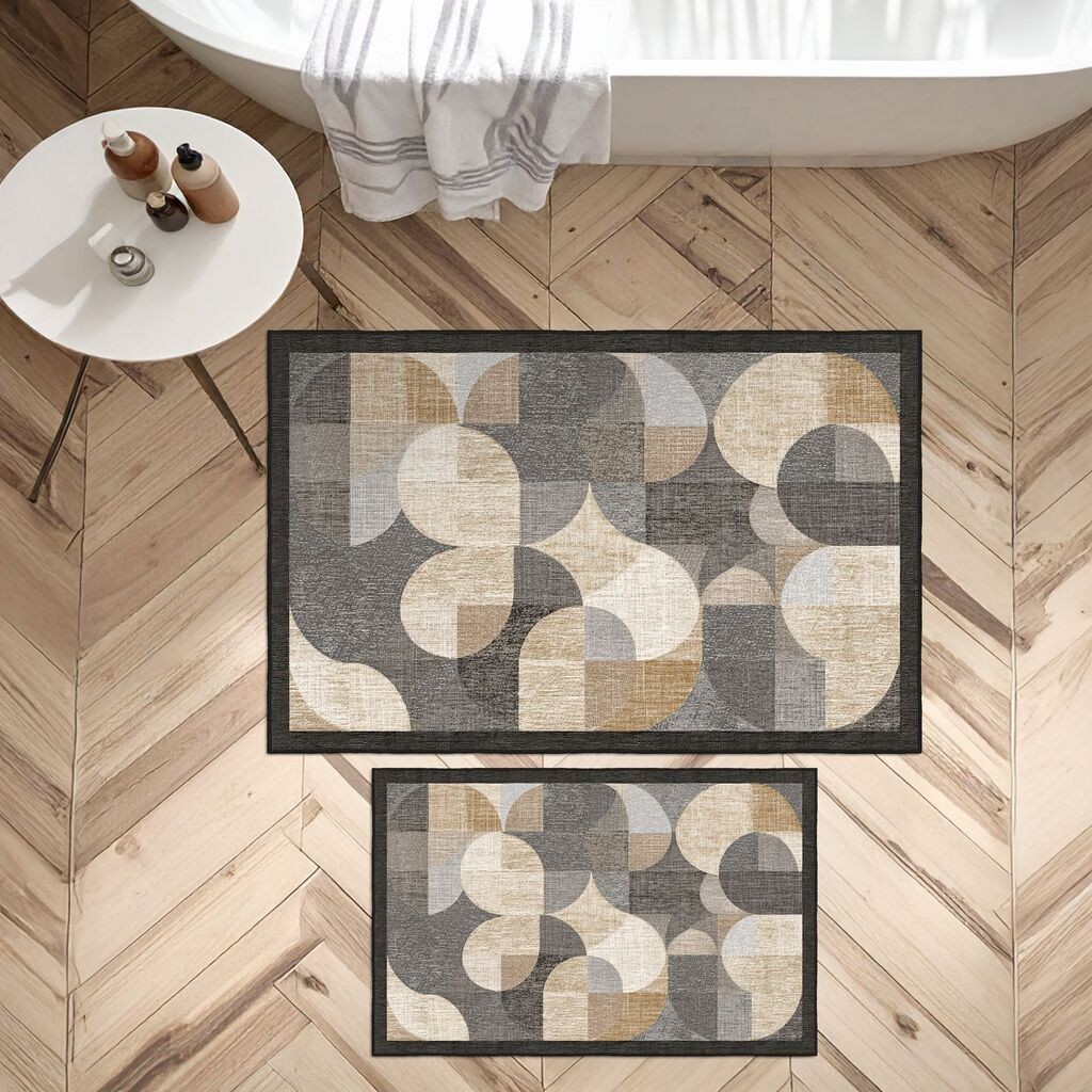 L'essentiel Maison Сет килими за бања Asr20, 2 дела, Сив