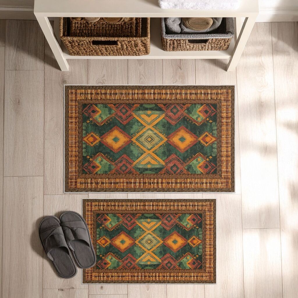 L'essentiel Maison Комплет патосници за бања Asr16, 2 дела, Зелена