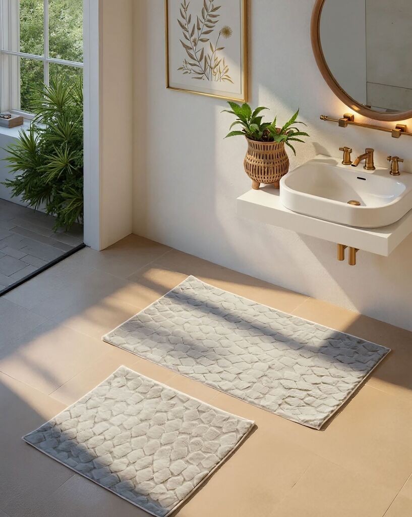 Комплет килим за бања L'essentiel Maison Rabbit, 2 парчиња, Сив