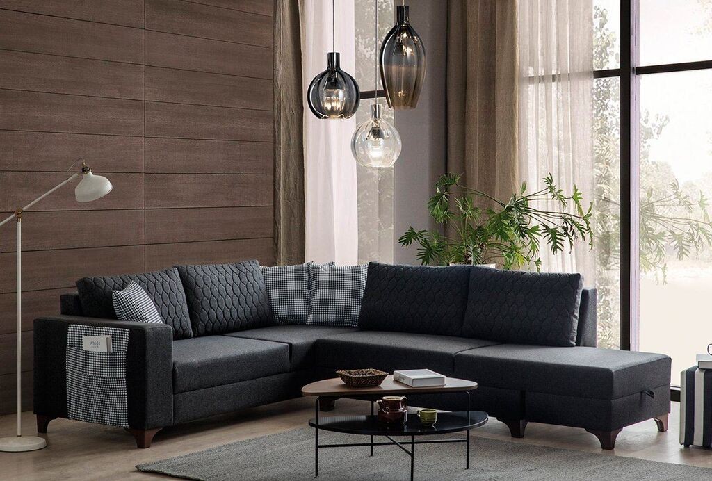 Atelier del Sofa Аголна гарнитура на расклопување Loft, 230 x 285 см, Антрацит