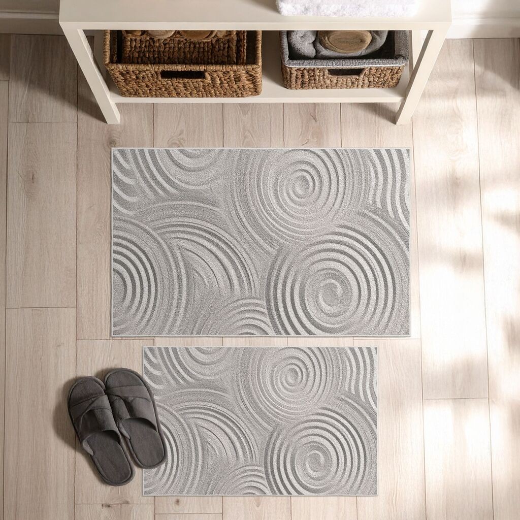 Комплет теписи за бања L'essentiel Maison Asr35, 2 дела, сива