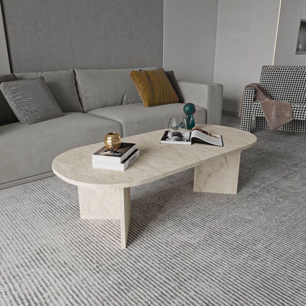 Маса Hanah Home Club Diana Ellipse, беж