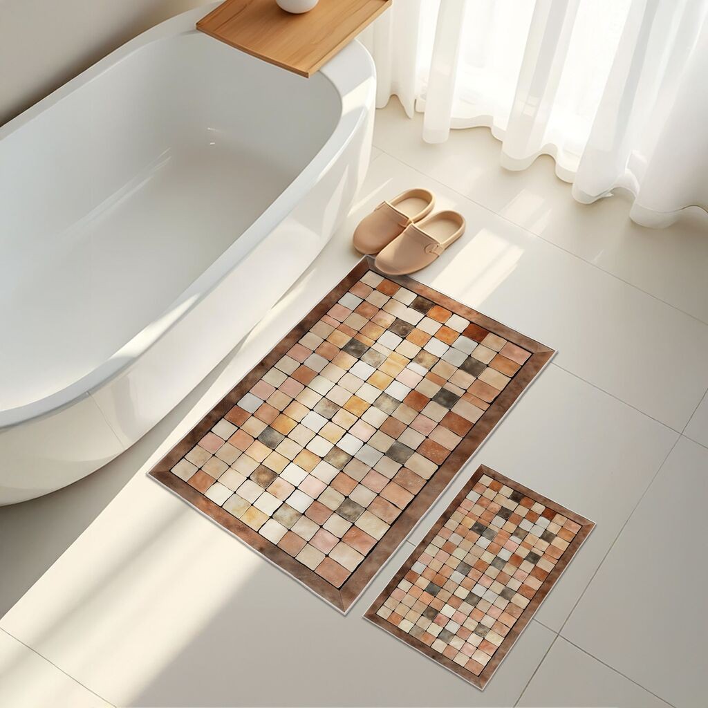 L'essentiel Maison Комплет патосници за бања Asr18, 2 дела, портокалова